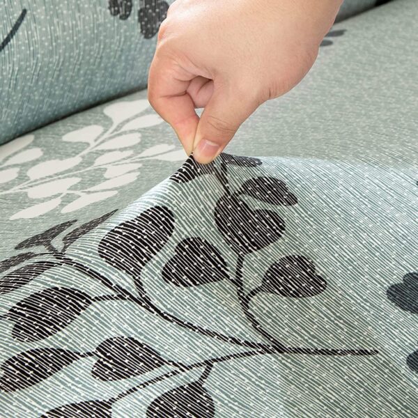 Sofa Covers 6 Seaters 3,2,1 Stretch Fabric, Full Cover Protector Couch - Grey Petals - Image 5