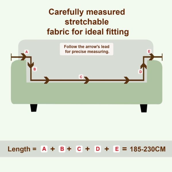 Sofa Covers 6 Seaters 3,2,1 Stretch Fabric, Full Cover Protector Couch - Beige Line sofa set chair covers - Image 4