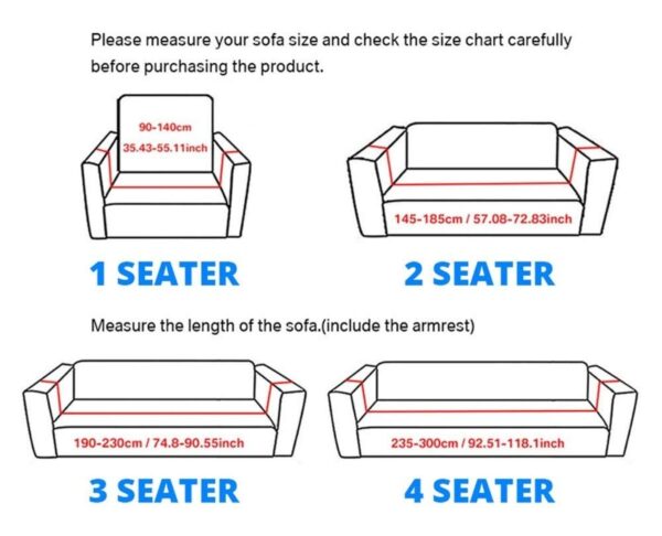 Sofa Covers 6 Seaters 3,2,1 Stretch Fabric, Full Cover Protector Couch - Print Brown - Image 7