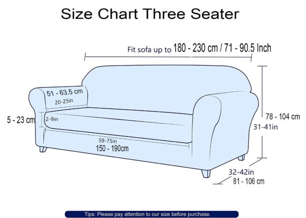Sofa Covers 6 Seaters 3,2,1 Stretch Fabric, Full Cover Protector Couch - Light Grey Check - Image 6