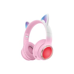 Green Lion GK400 Kids Wireless Headphones Cat Ears, 8 hours playtime - Pink