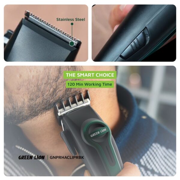Green Lion Professional Hair Clipper with Digital Display, 120min Working Time, Adjustable Taper Lever, Type C charging - Image 4