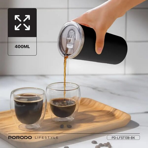 Porodo Lifestyle Auto-Stirring Insulated Mug 400ml, Twin Wall Cup - Image 7