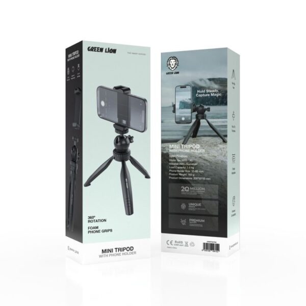 Green Lion Mini Tripod with Phone Holder - Image 3