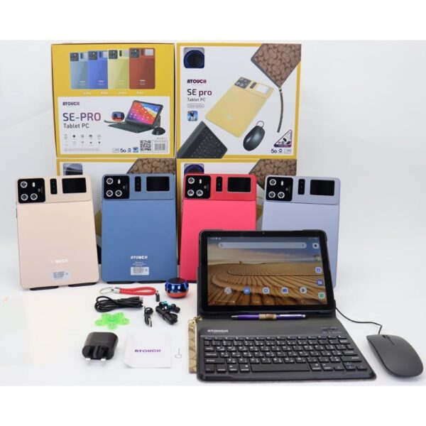 Atouch SE-Pro 10.1Inch IPS Display Android Smart Tablet PC-5G Dual SIM/Bluetooth/GPS/WiFi, LTE,Student Tablet with Wireless Keyboard, Mouse and Speaker