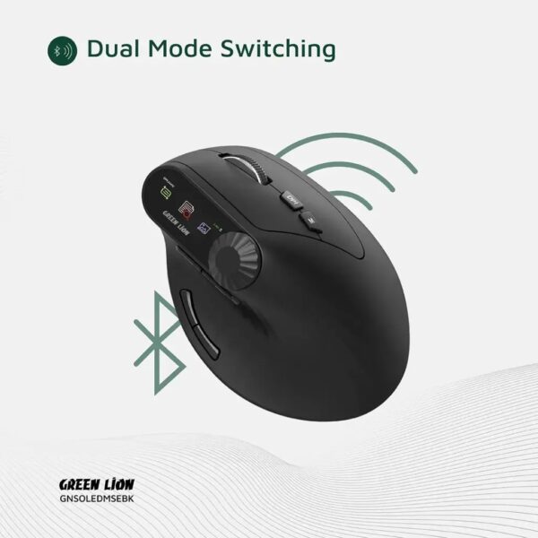 Green Lion Smart OLED Vertical Mouse, Multi Function Knob, 4000 DPI - Image 4