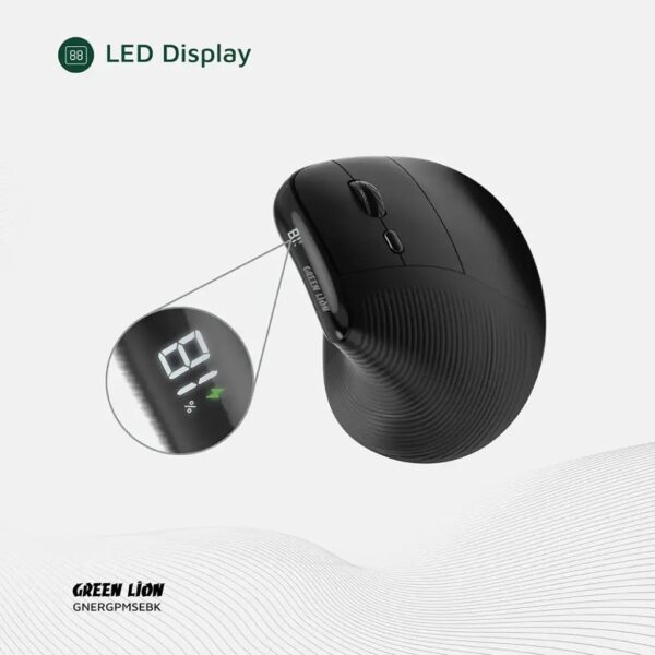 Green Lion Ergo Grip Vertical Mouse, 4000DPI, Digital Display, Multi Device Pairing - Image 5
