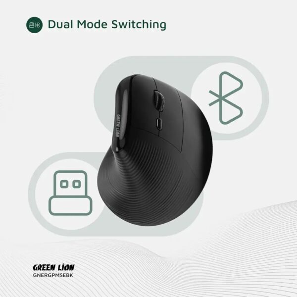 Green Lion Ergo Grip Vertical Mouse, 4000DPI, Digital Display, Multi Device Pairing - Image 6