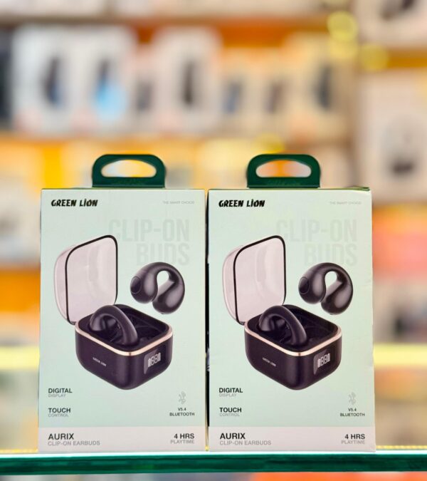 Green Lion Aurix Clip On Earbuds with Digital Display, Touch Controls - Image 4