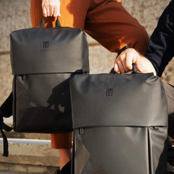 Levelo Opulence Universal Bag With Monograph PU Leather & LVL Signature Logo / Laptop Bag Upto 15 inch - Image 2