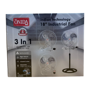 Onida 18″ Stand/ Table 3-in-1 Fan Oscillating & Adjustable Electric Type -Silver,Black