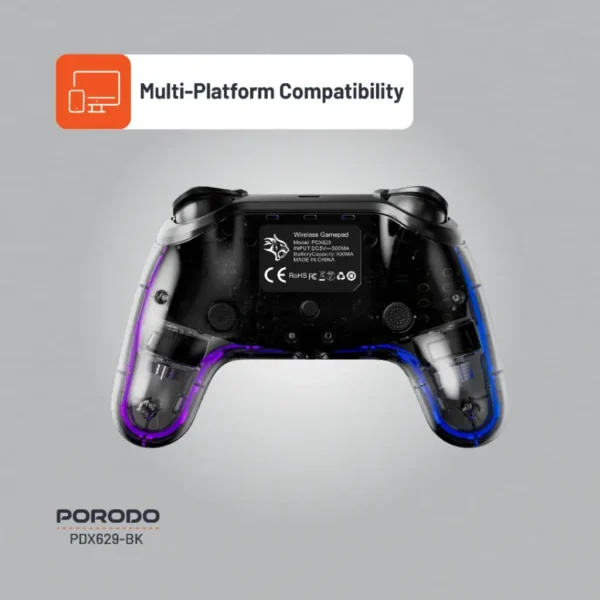 Porodo Crystal Shell PS4 Controller with Touchpad and Vibration - Image 6