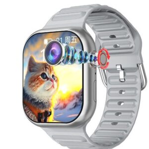 Smartbarry C95 Ultra Android Smartwatch With Sim and 6Gb Ram 64Gb Rom Rotating camera 2 set Strap - Silver