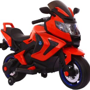 Electric Rechargeable Mororcycle For Children 2-SEAT MOTORBIKE 12V WITH USB MP3 LED Key start (Red)