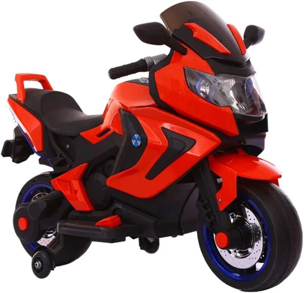 Electric Rechargeable Mororcycle For Children 2-SEAT MOTORBIKE 12V WITH USB MP3 LED Key start (Red)