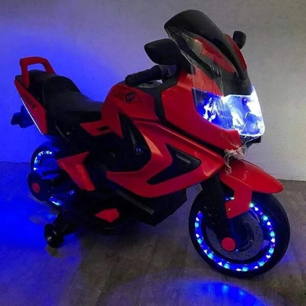 Electric Rechargeable Mororcycle For Children 2-SEAT MOTORBIKE 12V WITH USB MP3 LED Key start (Red) - Image 5