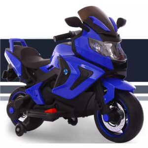 Electric Rechargeable Mororcycle For Children 2-SEAT MOTORBIKE 12V WITH USB MP3 LED - Blue