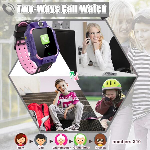 Meimi M2 Kids Smart watch with safety tracking and Sim Card - Purple - Image 5