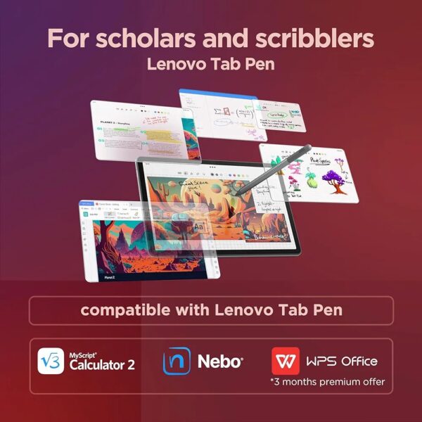 Lenovo Tab M11 11inch FHD Anti fingerprint 90Hz Display with MediaTek Helio G88 2GHz processor, 8GB RAM, 128GB Storage expandable, Folio + Pen included, Android 13, Luna Grey - Image 8