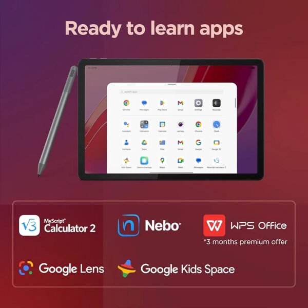Lenovo Tab M11 11inch FHD Anti fingerprint 90Hz Display with MediaTek Helio G88 2GHz processor, 8GB RAM, 128GB Storage expandable, Folio + Pen included, Android 13, Luna Grey - Image 12