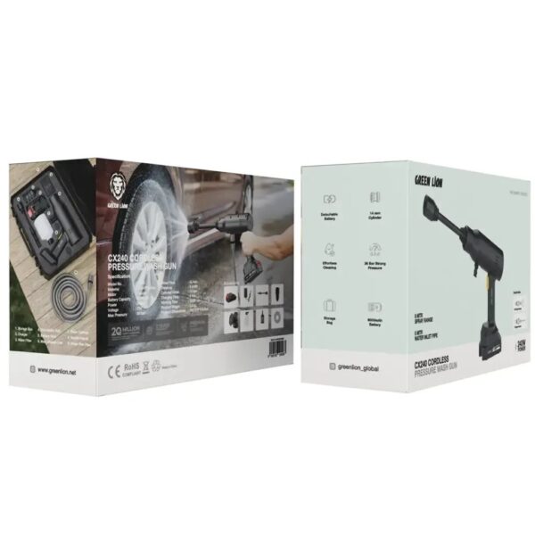 Green Lion CX240 Cordless High Pressure Car Wash Gun - Black - Image 2