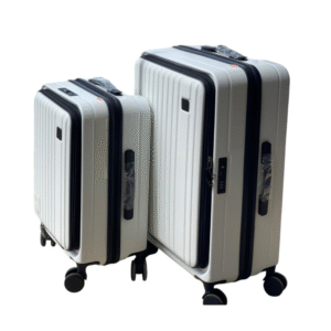 Plastic Hard-Shell Suitcases 2pcs Set - White