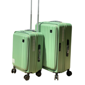 Plastic Hard-Shell Suitcases 2pcs Set - Green
