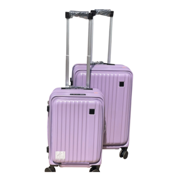 Plastic Hard-Shell Suitcases 2pcs Set - Purple - Image 2
