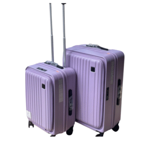Plastic Hard-Shell Suitcases 2pcs Set - Purple