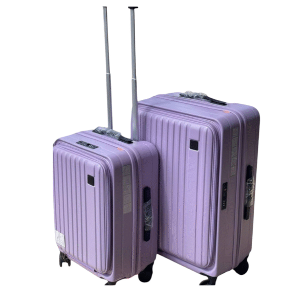 Plastic Hard-Shell Suitcases 2pcs Set - Purple
