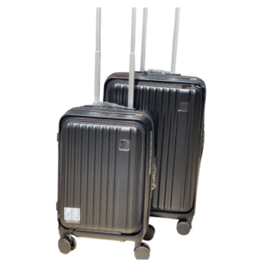 Plastic Hard-Shell Suitcases 2pcs Set - Black