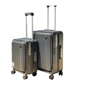 Plastic Hard-Shell Suitcases 2pcs Set - Dark Gray