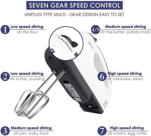 Electric Hand Blender Mixer 7-Speed Mixer - Image 4