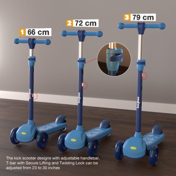 Kids Skate Scooter 3 Wheel Kids 3-8 Years - Adjustable - Image 4