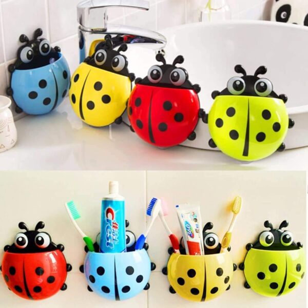 Kids Lady Bird Toothbrush Holder 4pcs (Random Colors) - Image 4