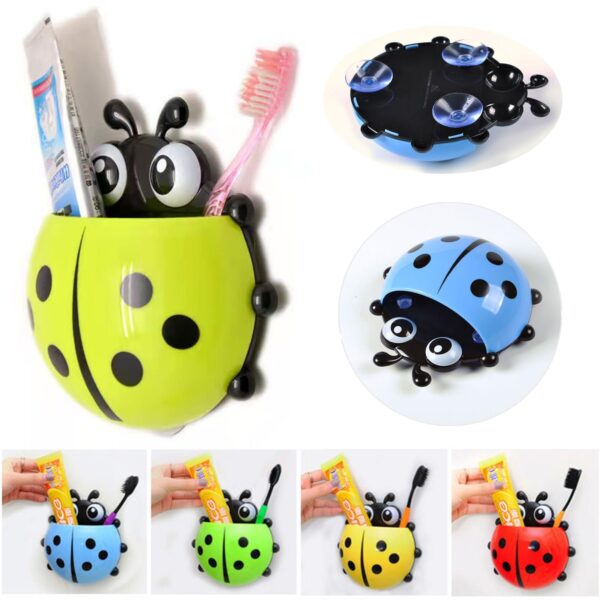 Kids Lady Bird Toothbrush Holder 4pcs (Random Colors) - Image 5