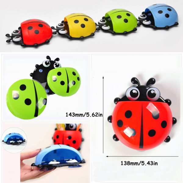 Kids Lady Bird Toothbrush Holder 4pcs (Random Colors) - Image 7