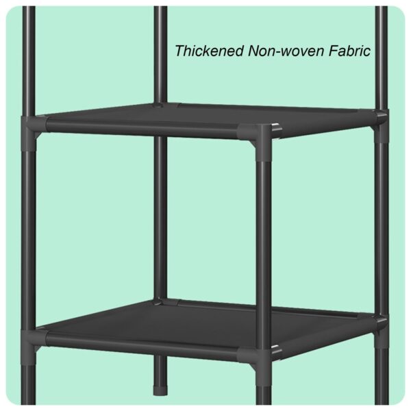 Simple Corner Coat Rack Freestanding Metal Clothing Rack With 3-Tier Shelves - Image 5