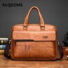 Jeep Buluo Stylish and Durable Genuine Leather Men's Business Briefcase - Brown