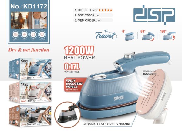 DSP Travel Steam Iron KD1172 1200W - Image 4