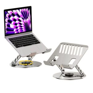 JBQ Tablet Stand / Laptop Stand 360 Degree Base & Foldable design, Metallic