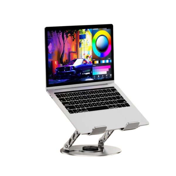 JBQ Tablet Stand / Laptop Stand 360 Degree Base & Foldable design, Metallic - Image 6