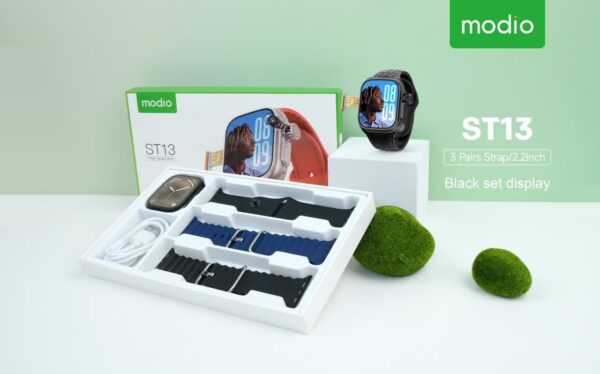 Modio ST13 Sim and Camera Smart Watch 3 Pairs Strap 2.2inch 4G Sim Support With Camera support Google Play Store - Image 3