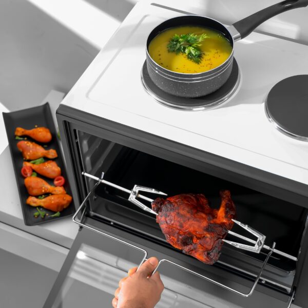 Geepas 60L Electric Oven - G04452N with Convection and Rotisserie Function| 4 Knobs and Temperature 100-250-Degrees Celsius| 60 Minute Timer with Bell | 2000W | 2 Years Warranty - Image 3
