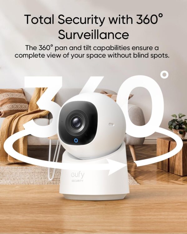 Anker eufy Security Indoor Camera C220 with 2K Clarity, 360° Horizontal View, AI Monitoring and Motion Detection, Two-Way Audio - Image 6