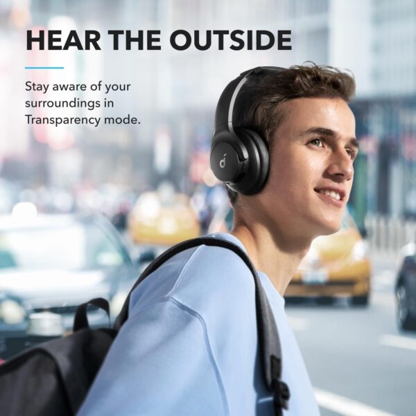 Soundcore by Anker Q20i Hybrid Active Noise Cancelling Headphones, Wireless Over-Ear Bluetooth, 40H Long ANC Playtime, Hi-Res Audio, Big Bass, Customize via an App, Transparency Mode - Image 4
