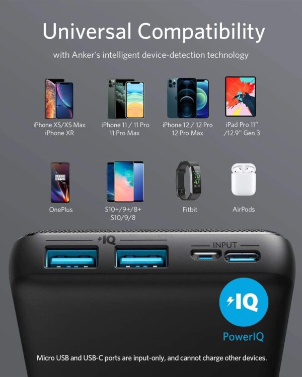 Anker Power Bank, 325 Portable Charger (PowerCore 20K II), 20,000mAh Battery Pack with 2-Port, 15W High-Speed Charging - Image 2