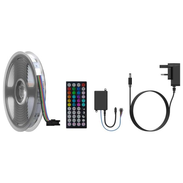Porodo Blue 16.4 Ft Sound Reactive RGB Strip Light with 44 Key Remote - Image 2