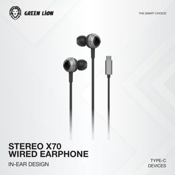 Green Lion X70 Type C Wired Stereo Earphone - Image 3