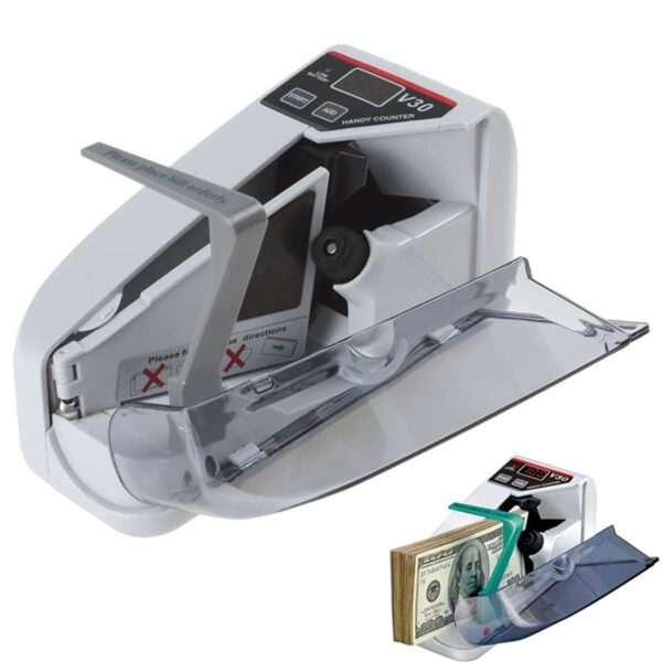 Cash Counting Machine, Mini Bill Counters, Convenient and Portable AC or Battery Powered Banknote Counter Suitable for Multiple Currencies - Image 6